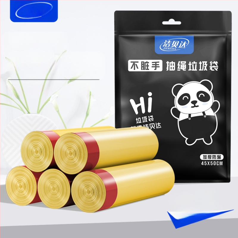 HS HDPE торби за отпадъци с връзка, еднократни, за дома, дебелина 0,011 мм