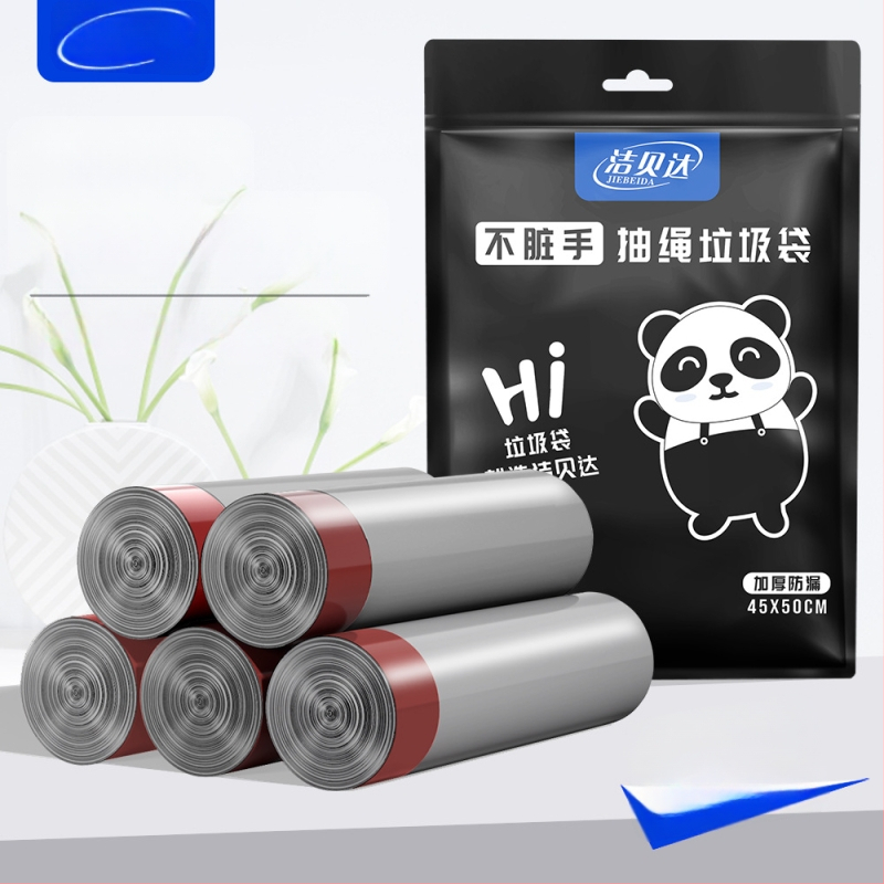 HS HDPE торби за отпадъци с връзка, еднократни, за дома, дебелина 0,011 мм