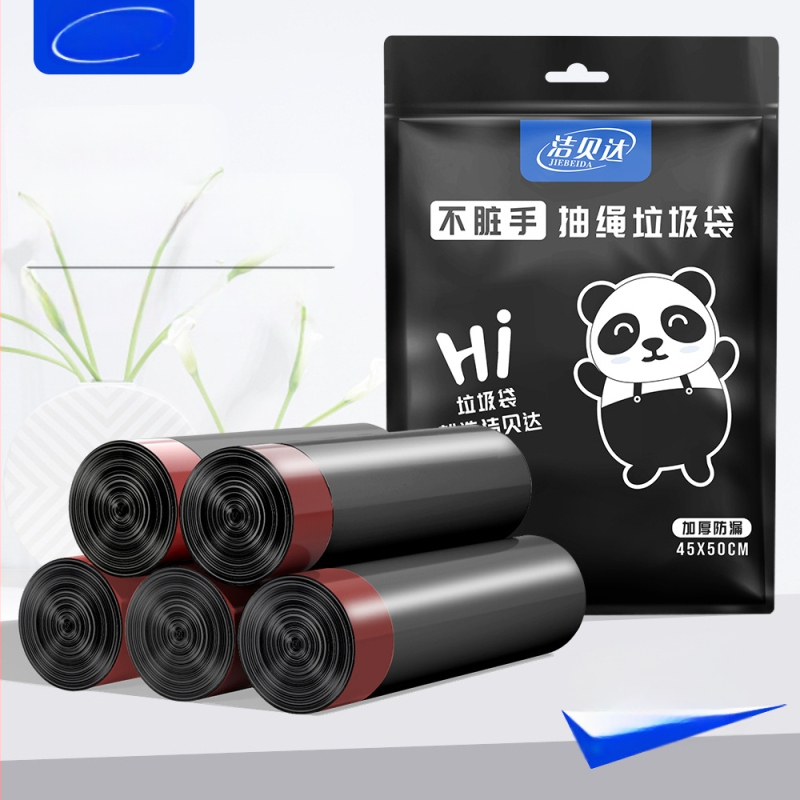 HS HDPE торби за отпадъци с връзка, еднократни, за дома, дебелина 0,011 мм