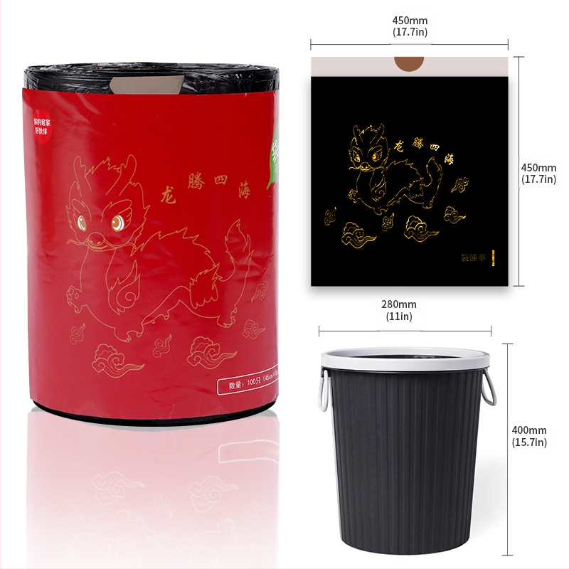 HS HDPE торби за отпадъци с връзка, еднократни, за дома, дебелина 0,011 мм