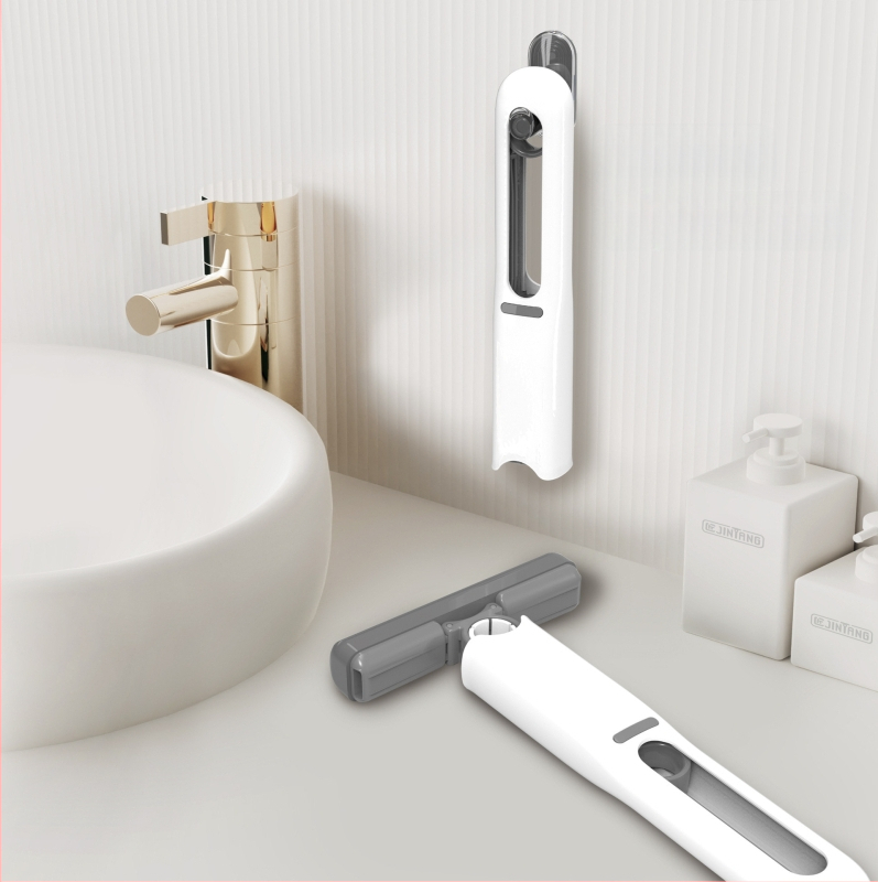 Összecsukható spin-mop háztartási használatra ökológiai szivacsfejjel és műanyag rúddal; száradási arány 80–90%; korrózióállóság 9.0–9.9