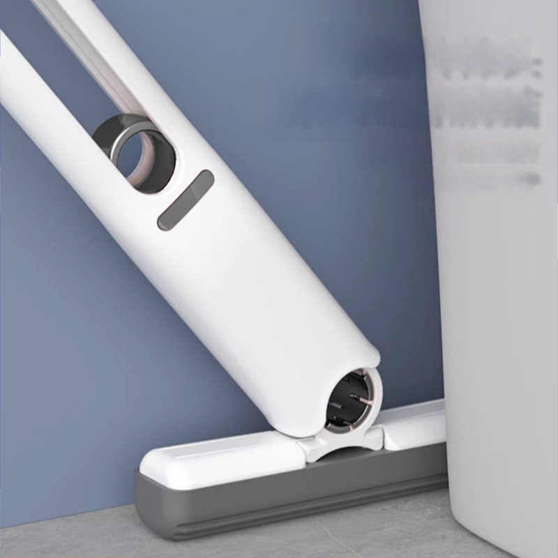 Összecsukható spin-mop háztartási használatra ökológiai szivacsfejjel és műanyag rúddal; száradási arány 80–90%; korrózióállóság 9.0–9.9