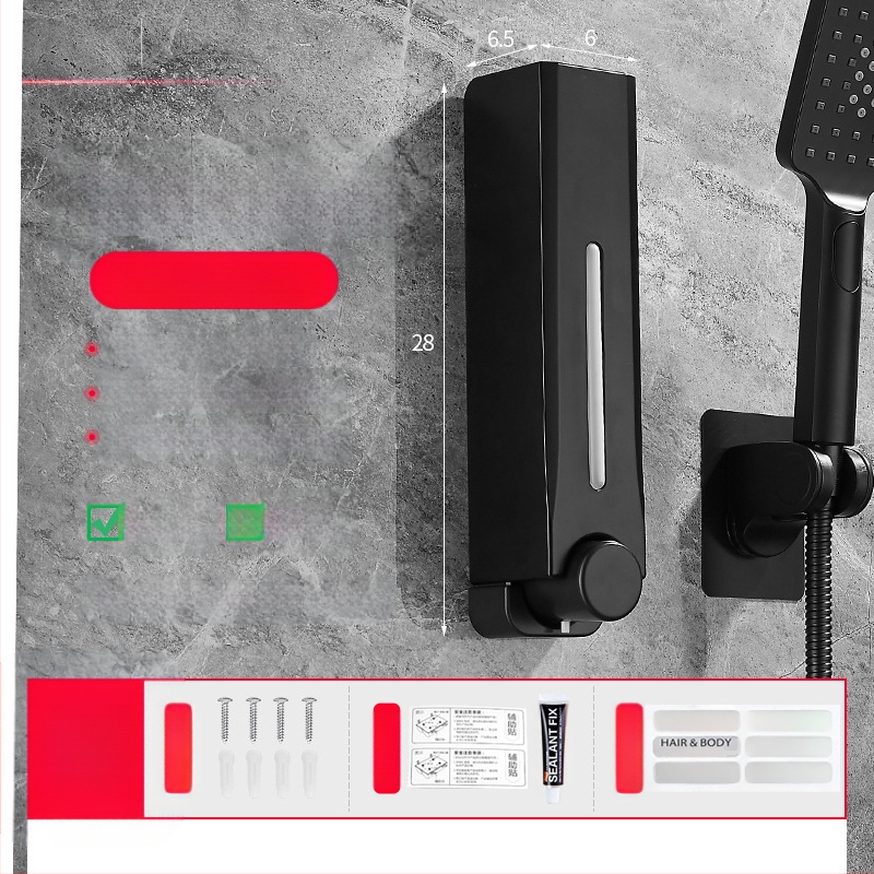 Диспенсър за сапун, стенен монтаж за баня и кухня, пластмасов, с ръчно натискане, модерен минималистичен стил