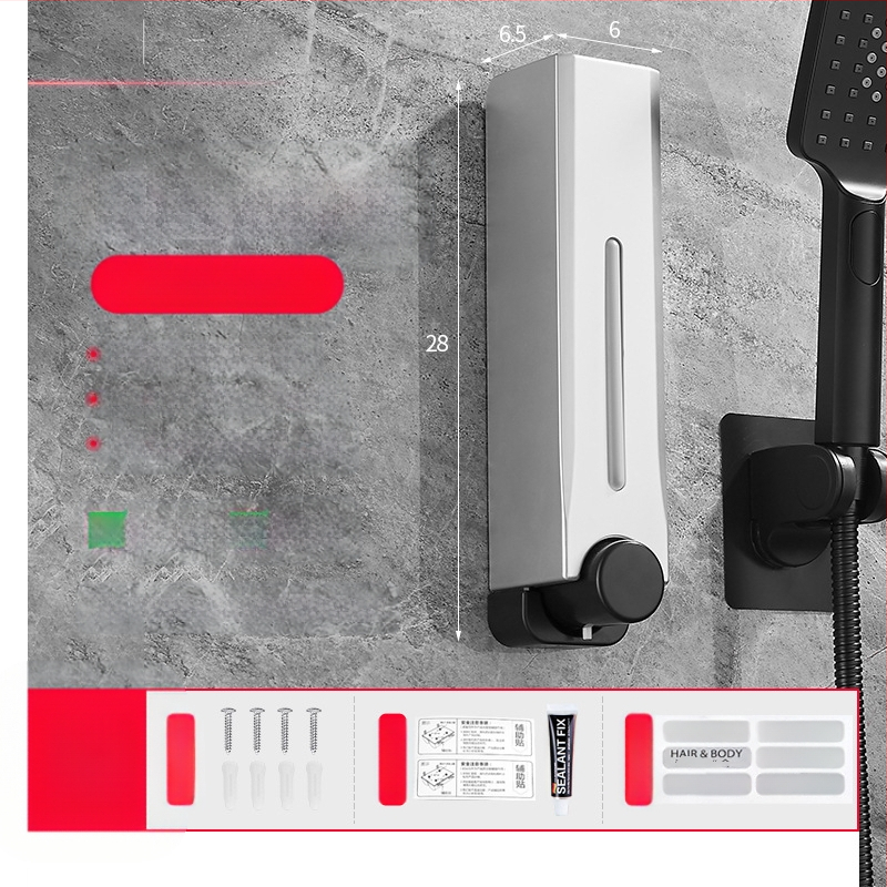 Диспенсър за сапун, стенен монтаж за баня и кухня, пластмасов, с ръчно натискане, модерен минималистичен стил