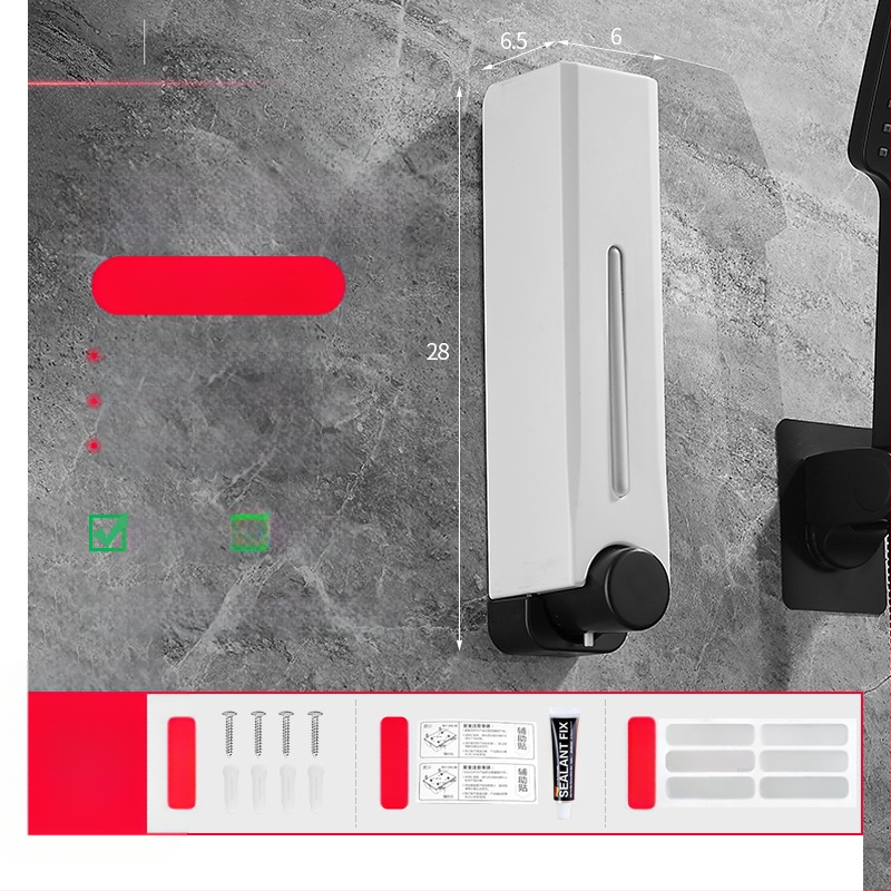 Диспенсър за сапун, стенен монтаж за баня и кухня, пластмасов, с ръчно натискане, модерен минималистичен стил