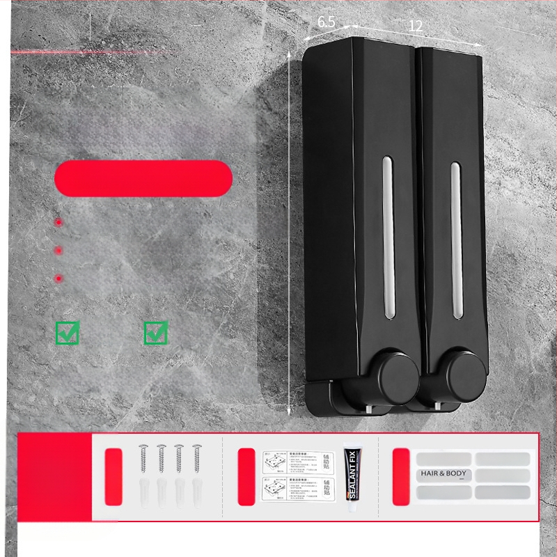 Диспенсър за сапун, стенен монтаж за баня и кухня, пластмасов, с ръчно натискане, модерен минималистичен стил