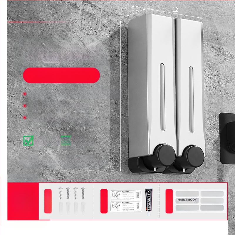 Диспенсър за сапун, стенен монтаж за баня и кухня, пластмасов, с ръчно натискане, модерен минималистичен стил