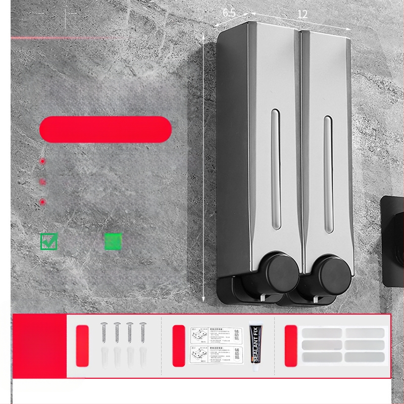 Диспенсър за сапун, стенен монтаж за баня и кухня, пластмасов, с ръчно натискане, модерен минималистичен стил