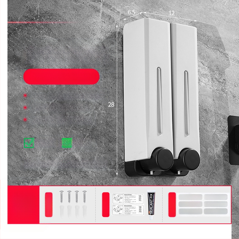 Диспенсър за сапун, стенен монтаж за баня и кухня, пластмасов, с ръчно натискане, модерен минималистичен стил