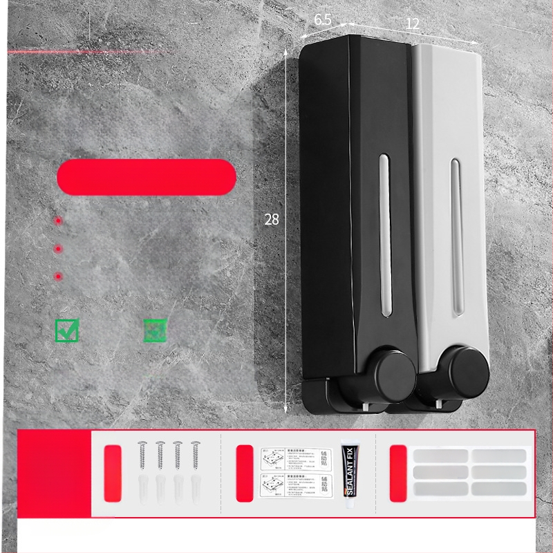 Диспенсър за сапун, стенен монтаж за баня и кухня, пластмасов, с ръчно натискане, модерен минималистичен стил