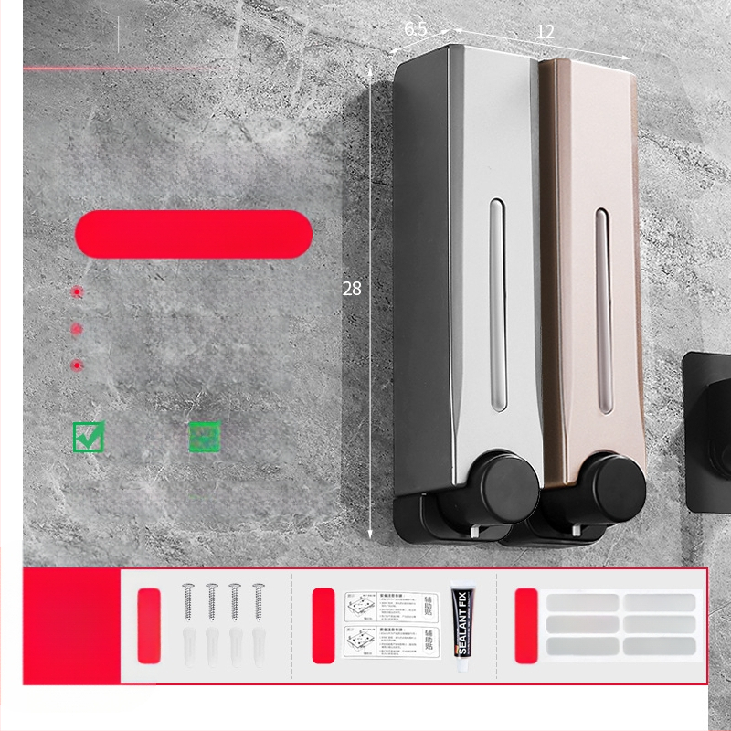 Диспенсър за сапун, стенен монтаж за баня и кухня, пластмасов, с ръчно натискане, модерен минималистичен стил