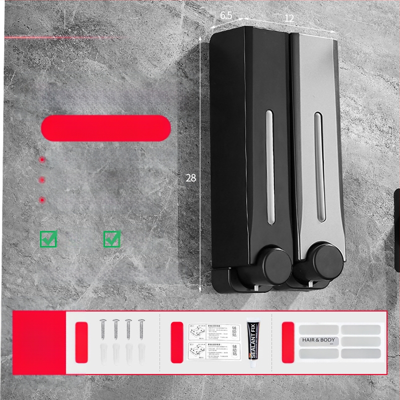 Диспенсър за сапун, стенен монтаж за баня и кухня, пластмасов, с ръчно натискане, модерен минималистичен стил