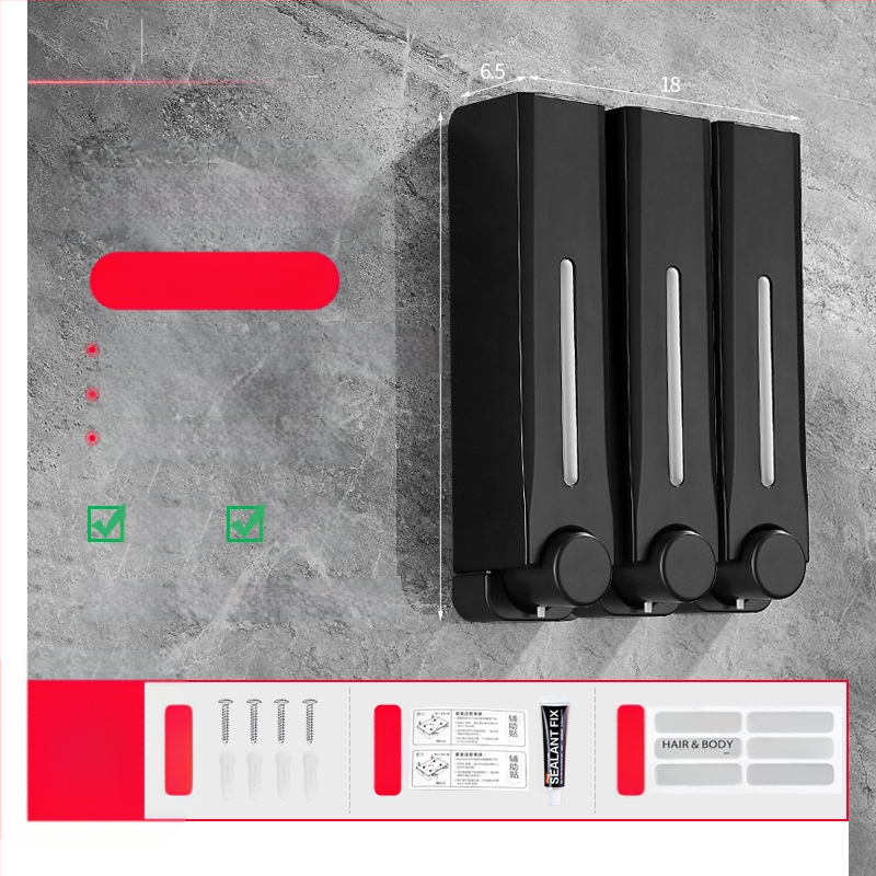 Диспенсър за сапун, стенен монтаж за баня и кухня, пластмасов, с ръчно натискане, модерен минималистичен стил