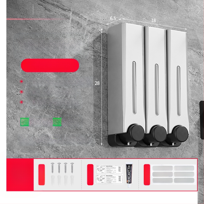 Диспенсър за сапун, стенен монтаж за баня и кухня, пластмасов, с ръчно натискане, модерен минималистичен стил