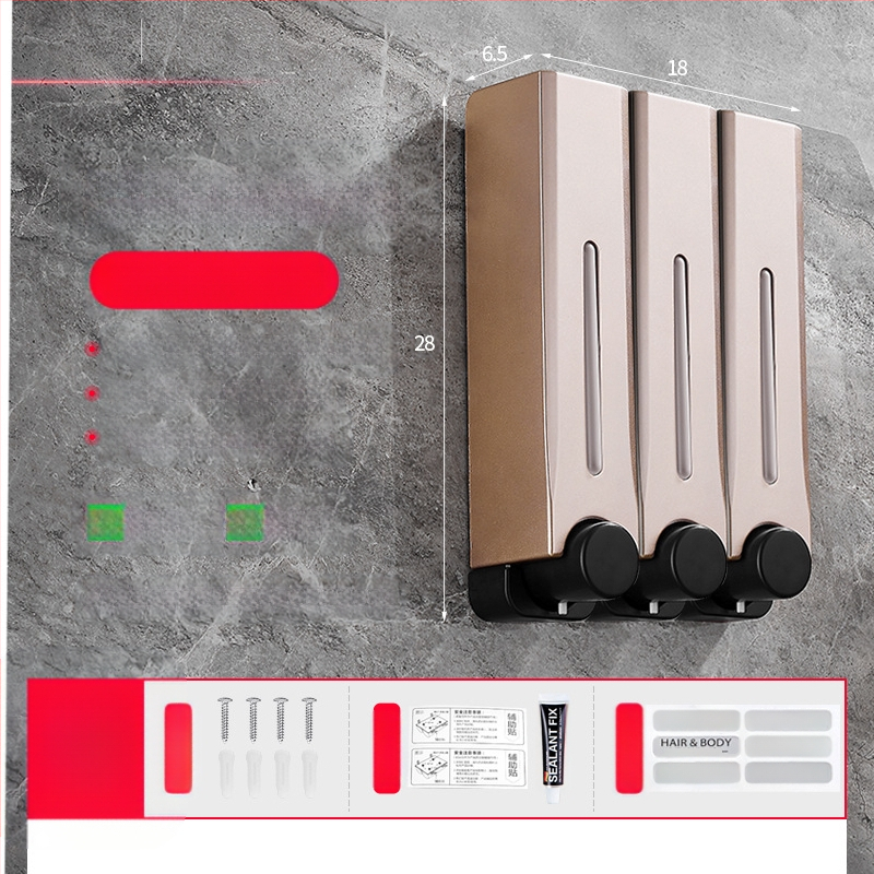 Диспенсър за сапун, стенен монтаж за баня и кухня, пластмасов, с ръчно натискане, модерен минималистичен стил