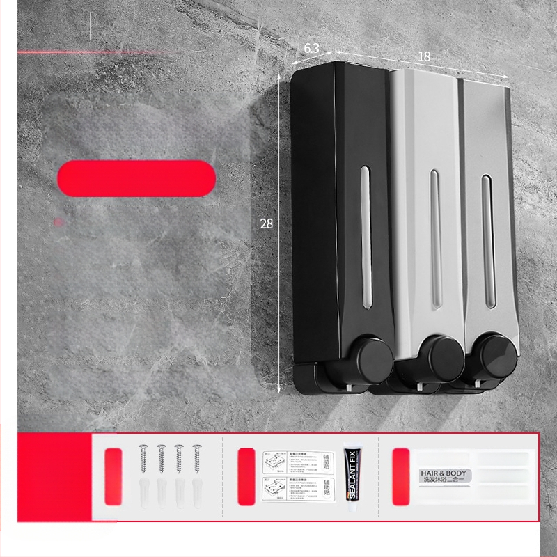 Диспенсър за сапун, стенен монтаж за баня и кухня, пластмасов, с ръчно натискане, модерен минималистичен стил