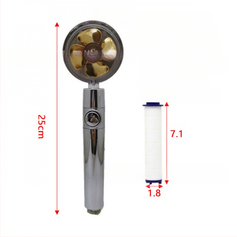 Duššipea - Mudel: Small Waist Shower Head, ABS, ümmargune kuju, vihmavoolu funktsioon, keermestatud paigaldus