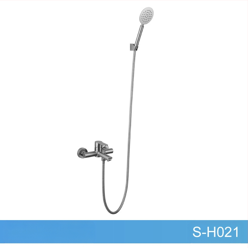 Set de duș din oțel inoxidabil, montat pe perete, robinet amestecător cu cartuș ceramic, model S-L005