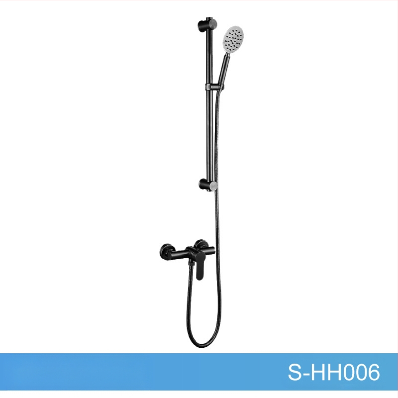 Set de duș din oțel inoxidabil, montat pe perete, robinet amestecător cu cartuș ceramic, model S-L005