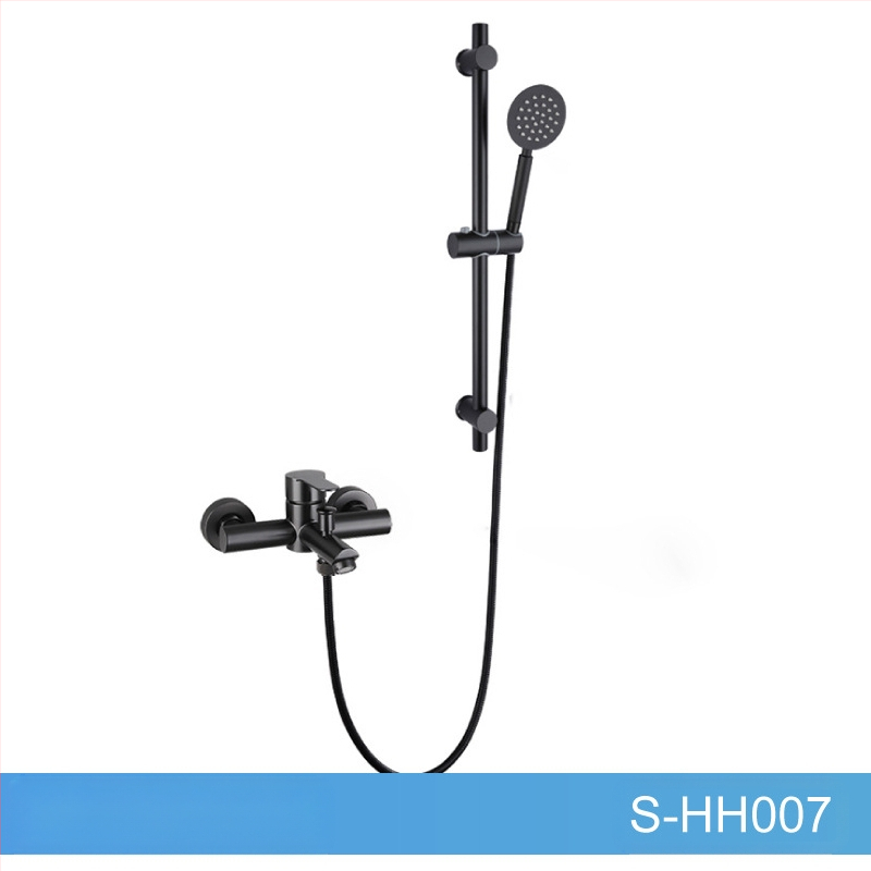 Set de duș din oțel inoxidabil, montat pe perete, robinet amestecător cu cartuș ceramic, model S-L005