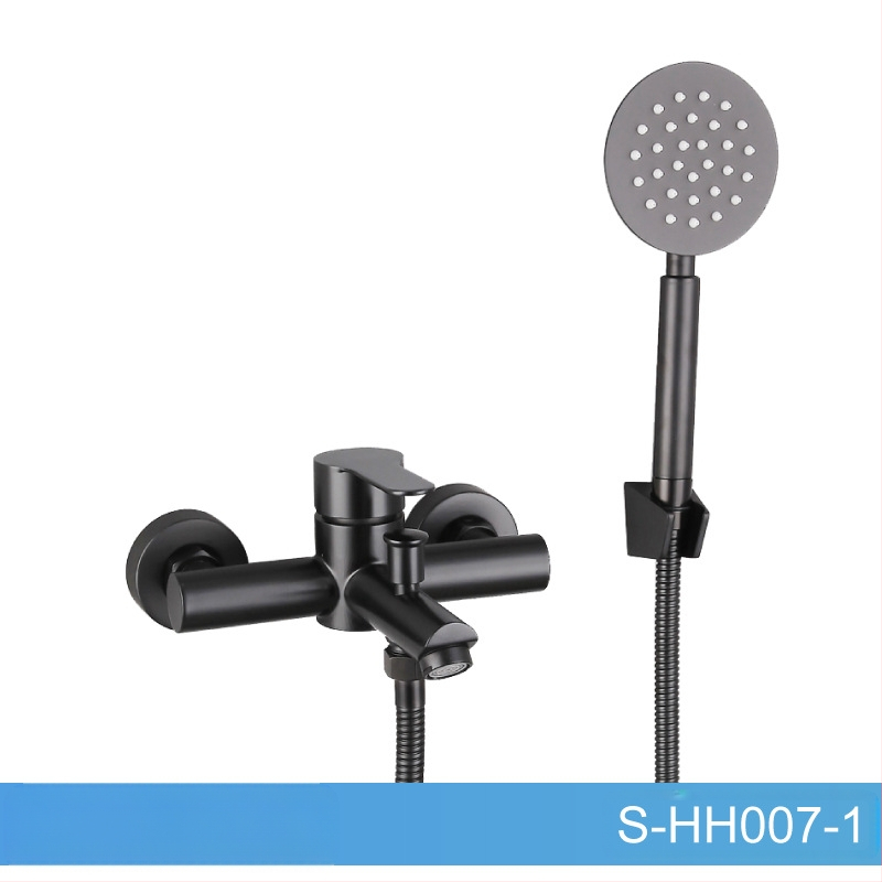 Set de duș din oțel inoxidabil, montat pe perete, robinet amestecător cu cartuș ceramic, model S-L005