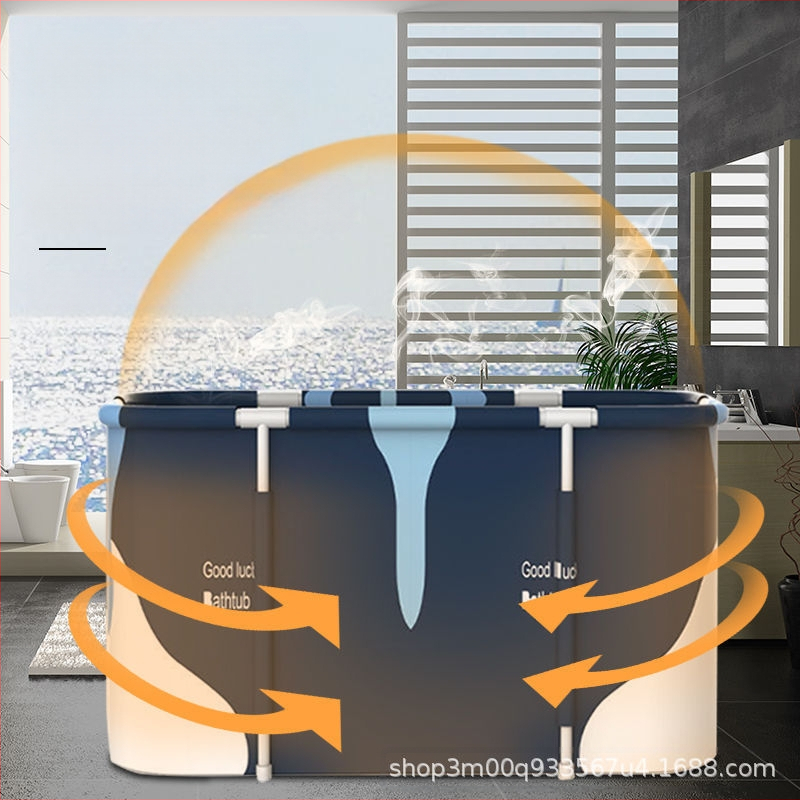 Vas de baie pliabil pentru adulți, pentru baie, material nylon; stil: dublu, pliabil, înălțat.