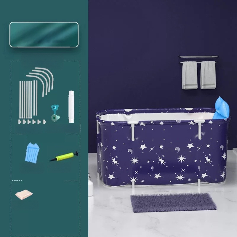 Vas de baie pliabil pentru adulți, pentru baie, material nylon; stil: dublu, pliabil, înălțat.