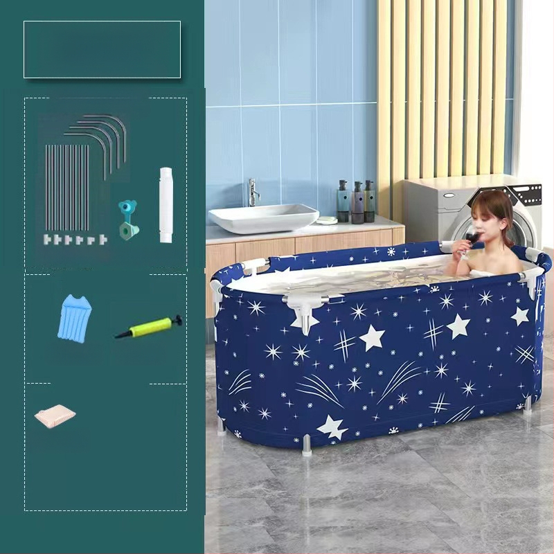 Vas de baie pliabil pentru adulți, pentru baie, material nylon; stil: dublu, pliabil, înălțat.