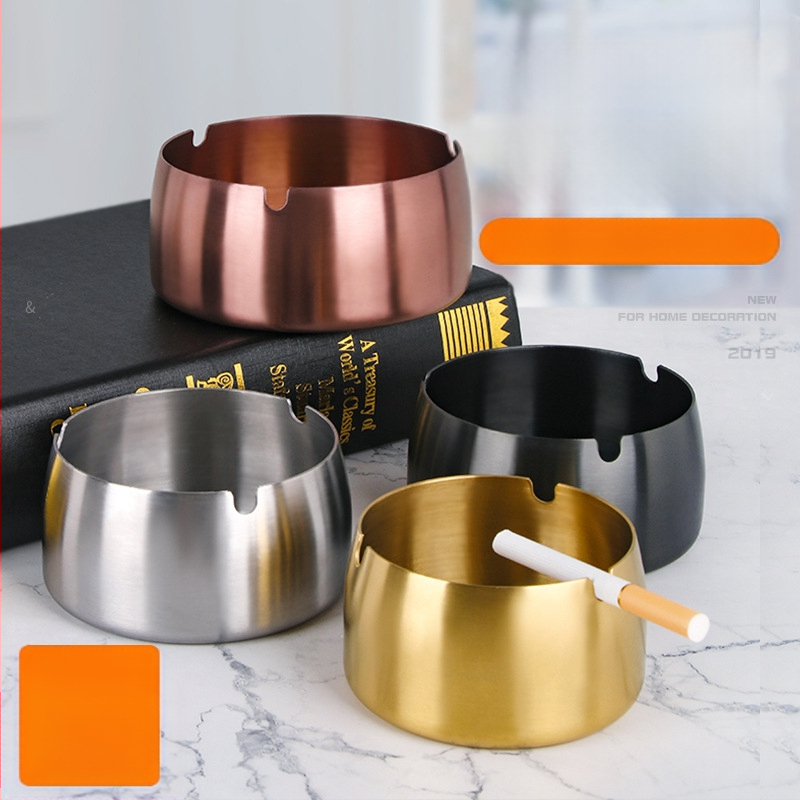 Пепелник от неръждаема стомана, светло луксозен дизайн, устойчив на вятър и удароустойчив, с персонализирано лого, декоративна функция и за съхранение – подходящ за дом, ресторант и хотел