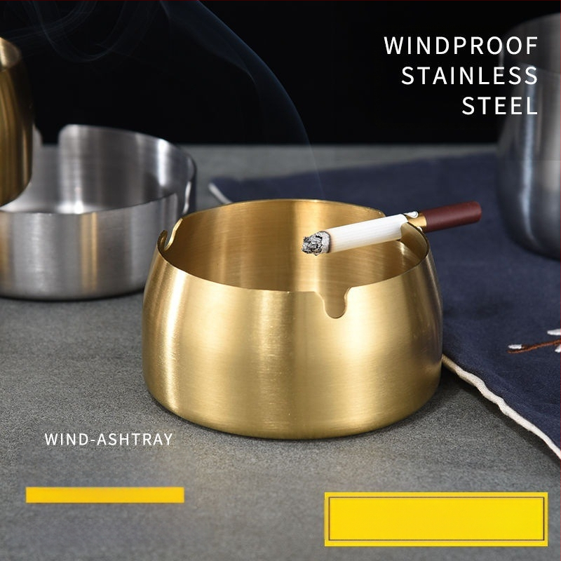 Пепелник от неръждаема стомана, светло луксозен дизайн, устойчив на вятър и удароустойчив, с персонализирано лого, декоративна функция и за съхранение – подходящ за дом, ресторант и хотел