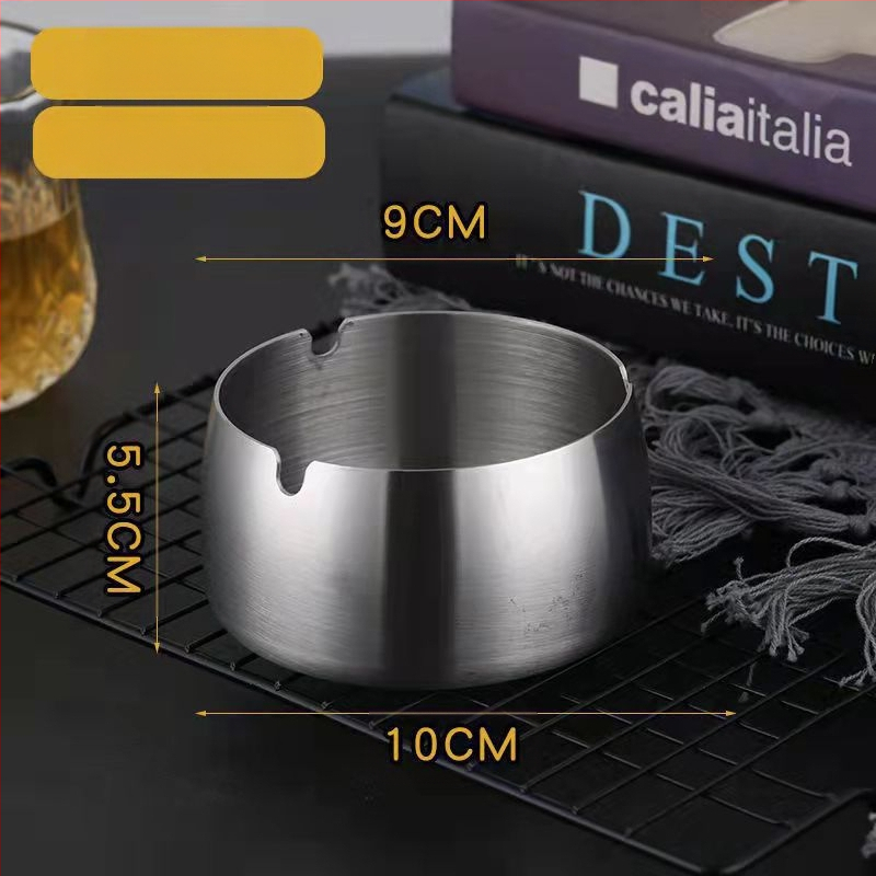 Пепелник от неръждаема стомана, светло луксозен дизайн, устойчив на вятър и удароустойчив, с персонализирано лого, декоративна функция и за съхранение – подходящ за дом, ресторант и хотел