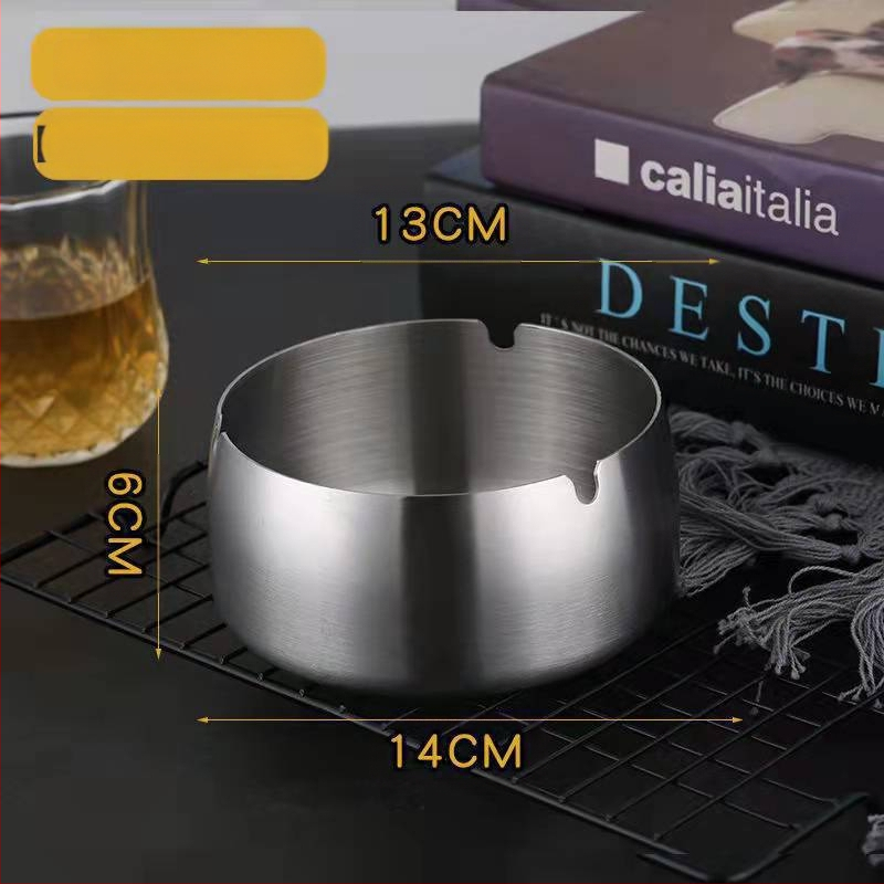 Пепелник от неръждаема стомана, светло луксозен дизайн, устойчив на вятър и удароустойчив, с персонализирано лого, декоративна функция и за съхранение – подходящ за дом, ресторант и хотел