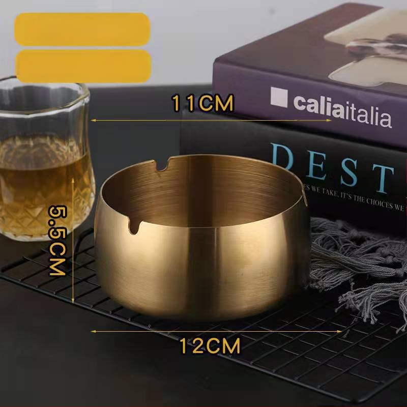 Пепелник от неръждаема стомана, светло луксозен дизайн, устойчив на вятър и удароустойчив, с персонализирано лого, декоративна функция и за съхранение – подходящ за дом, ресторант и хотел