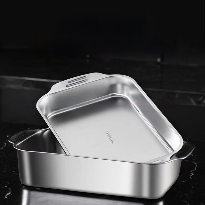 Nehrđajući čelični kvadratni pladanj za morsku hranu – višenamjenski, jednostavan za čišćenje, otporan na hrđu, 780 g