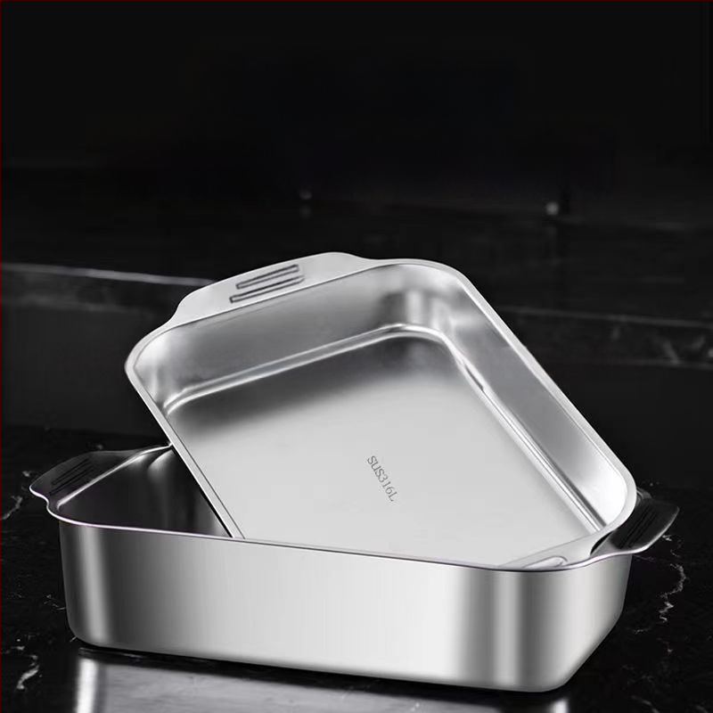 Nehrđajući čelični kvadratni pladanj za morsku hranu – višenamjenski, jednostavan za čišćenje, otporan na hrđu, 780 g