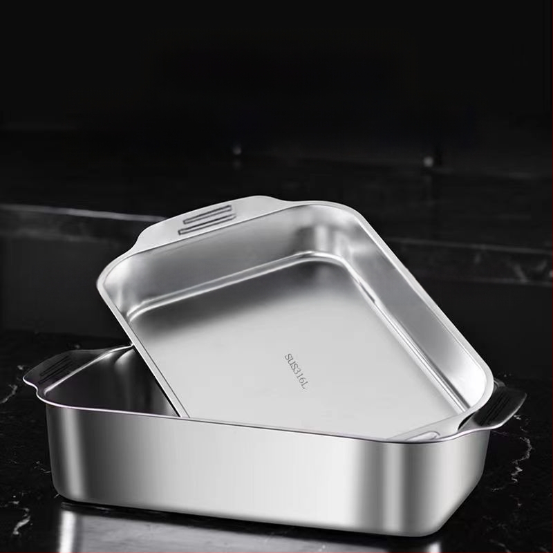 Nehrđajući čelični kvadratni pladanj za morsku hranu – višenamjenski, jednostavan za čišćenje, otporan na hrđu, 780 g