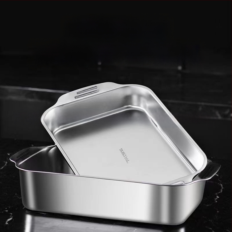 Nehrđajući čelični kvadratni pladanj za morsku hranu – višenamjenski, jednostavan za čišćenje, otporan na hrđu, 780 g