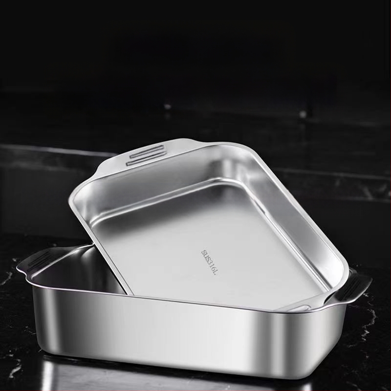 Nehrđajući čelični kvadratni pladanj za morsku hranu – višenamjenski, jednostavan za čišćenje, otporan na hrđu, 780 g