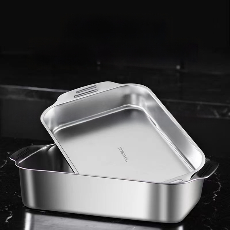 Nehrđajući čelični kvadratni pladanj za morsku hranu – višenamjenski, jednostavan za čišćenje, otporan na hrđu, 780 g