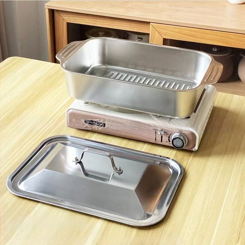 Nehrđajući čelični kvadratni pladanj za morsku hranu – višenamjenski, jednostavan za čišćenje, otporan na hrđu, 780 g