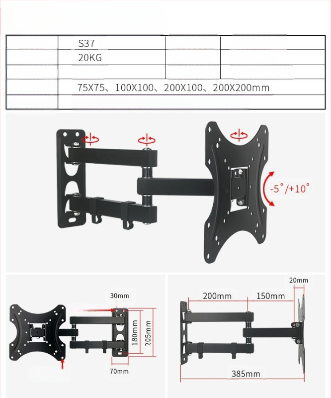 Creation Vision W100 univerzális fali tartó LCD monitor/TV, forgó, kihúzható, állítható
