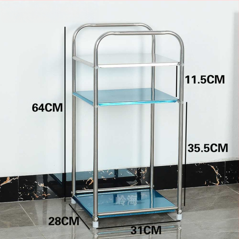 Kerek sarokasztal rozsdamentes acélból, tárolóval, fém vázzal, modell 400, szerelés szükséges