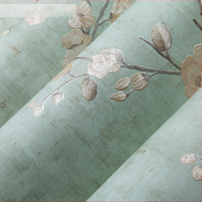 3D falin tapéta AB mintával, retró amerikai pastoraális virágos dizájn, hálószoba és nappali számára (anyag: nem szövött anyag; stílus: pastoraális; minta: AB)