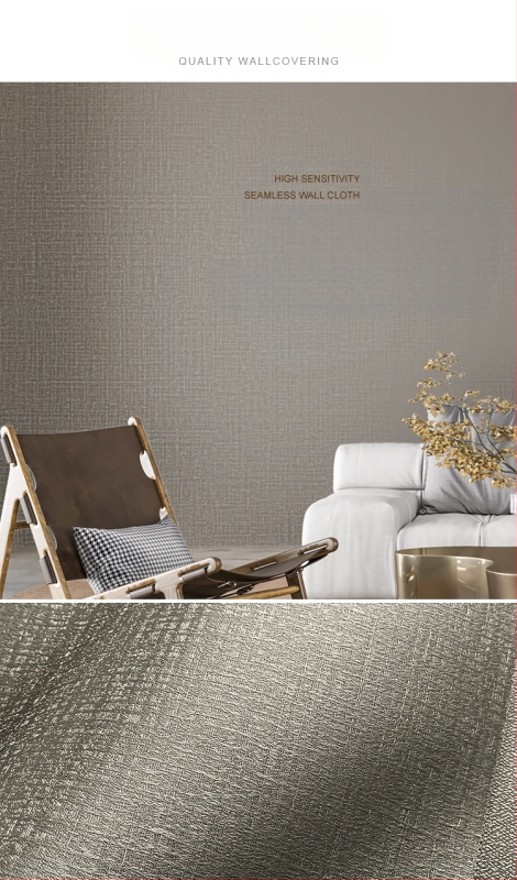 Svilena zidna obloga s doby teksturom, bez šavova, s mikro zlatnim nitima; za dnevni boravak i spavaću sobu