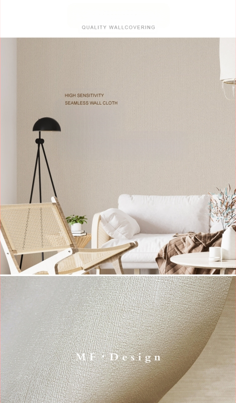 Svilena zidna obloga s doby teksturom, bez šavova, s mikro zlatnim nitima; za dnevni boravak i spavaću sobu