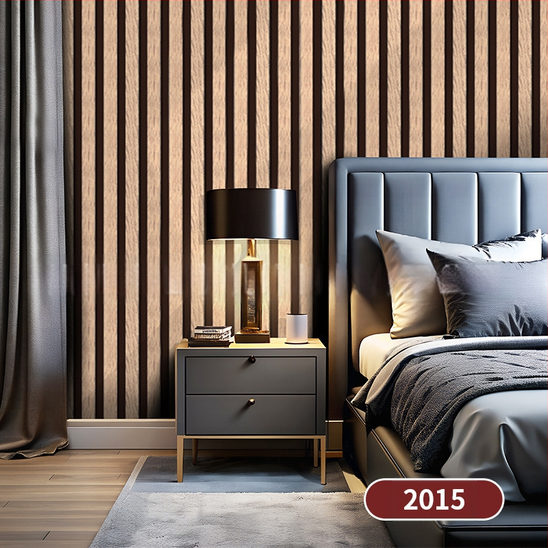 PVC ταπετσαρία τοίχου με υφή ξύλου, αυτοκόλλητη, ανθεκτική στην υγρασία, πολυεπίπεδη, ειδικά εφέ, Νέο κινεζικό στυλ, για φόντο τηλεόρασης