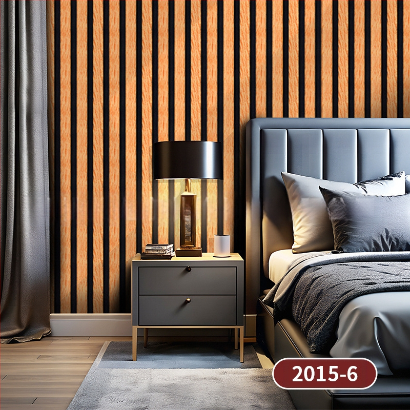 PVC ταπετσαρία τοίχου με υφή ξύλου, αυτοκόλλητη, ανθεκτική στην υγρασία, πολυεπίπεδη, ειδικά εφέ, Νέο κινεζικό στυλ, για φόντο τηλεόρασης