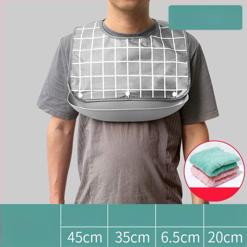 Bibs din silicon pentru adulți, impermeabil, absorbant pentru salivă