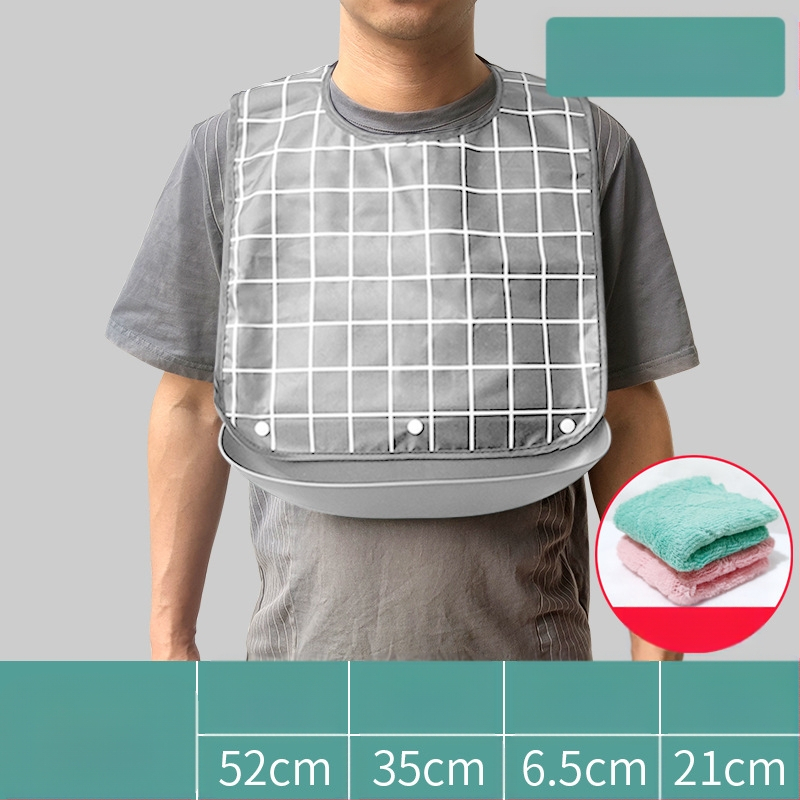 Bibs din silicon pentru adulți, impermeabil, absorbant pentru salivă