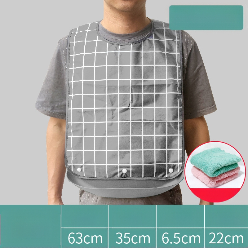 Bibs din silicon pentru adulți, impermeabil, absorbant pentru salivă